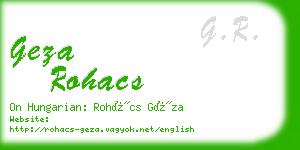 geza rohacs business card